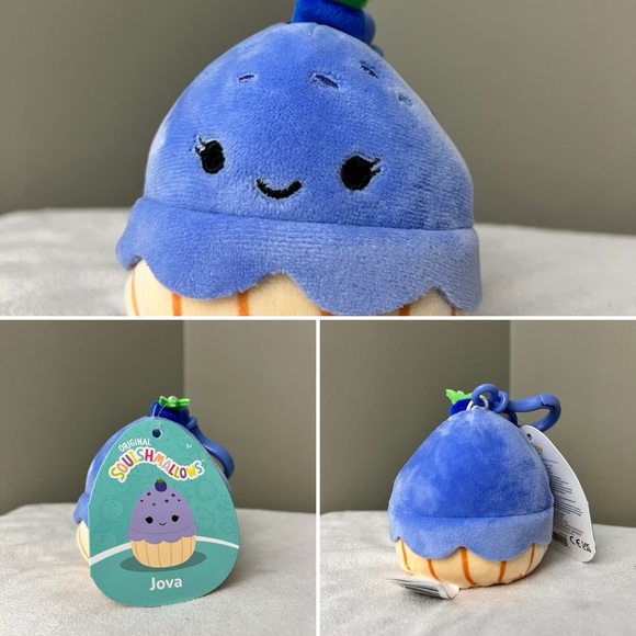 Jova Plush Clip-On Blueberry Muffin Squishmallows - Picture 1 of 9